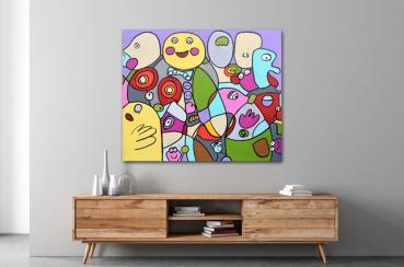 Figurative, abstract painting funny painting - Shrovetide
